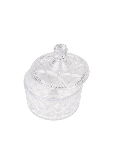 Multipurpose Glass Candy Jar- RF12798/ Elegant and Sleek, Durable and Long-Lasting Construction/ 12.5(d)x15 cm, Storage Box with Clear Lid and Body clear