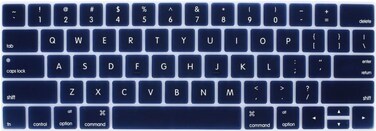 US Layout English Silicone Keyboard Cover Compatible with MacBook Pro 13/15 Inch with Touch Bar - Models:-A1706/A1707/A1989/A1990/A2159   Release 2016-2019" Navy Blue