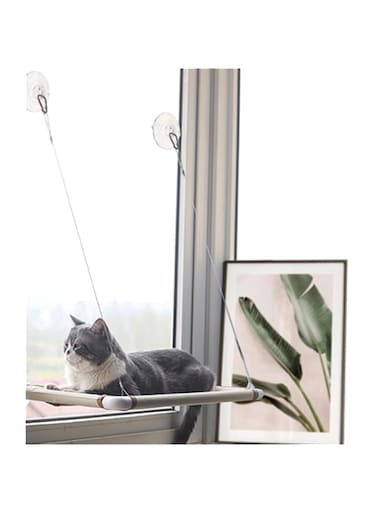 MCENTT Cat Window Perch, Cat Hammock with Suction Cups, Cat Window Bed, Space Saving Cat Beds for Indoor Cats, Pet Resting Seat for Sunbathing, Napping &amp; Overlooking (Skin).