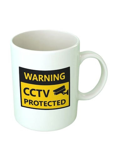 Print Printed Ceramic Coffee Mug White/Black/Yellow