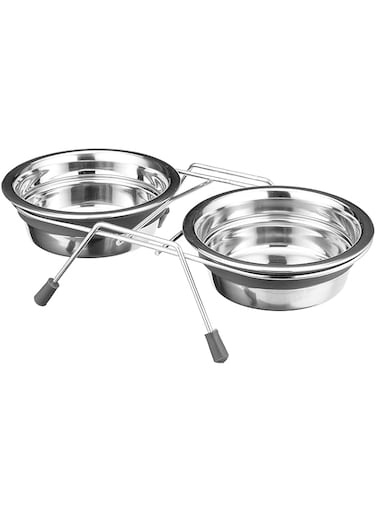 Trixie Eat on Feet Anti-Rattle Steel Bowl Set for Dogs - 250ML