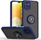 Samsung Galaxy A03 Case Flexible Silicone Cover, Camera Protection Thin Translucent Shockproof Matte Back Cover with 360 rotational Car Mount Magnetic Ring Holder Case For Samsung A03 (Blue)