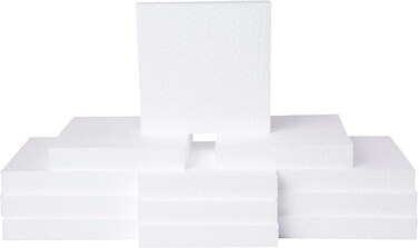 CRAFT MAGIC 18pcs Craft Foam Block   4x4x1inch   Rectangle Polystyrene Foam   Thermocol   Styrofoam   for Art Sculpting   Flower Arrangements   Modeling   DIY Arts and Crafts   (18pcs (4x4x1inch))