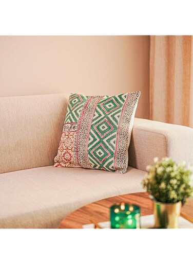 CHIEDOCOVER 2 Cushion Covers 20x20 Inches Set of 2 Sofa Throw Pillow Covers for Home Decor Pillow Case Living Room Decor (Green, Red)