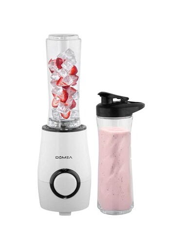DOMEA Personal Blender, 500 ml, Daily Use Mini Size Gym/Sports Blender, 300W Motor, Stainless Steel Blades, Extra Jar Bottle Included, Smoothie Maker, Baby Food, Protein Shakes &amp; Mixing, Portable