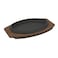 Ilsa Basic oval cast iron serving plate with wooden tray cm 28x19