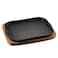 Ilsa Gourmet cast iron serving plate with wooden tray cm 26x18