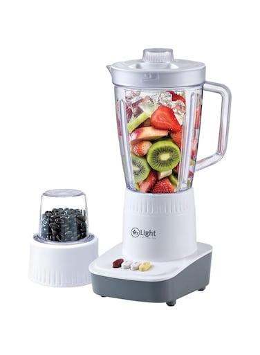 Mr.Light 600W Powerful Motor Multi-functional 2 in 1 Blender,Mixer Grinder with 2 Speed &amp; Pulse Option,Stainless Steel Blades,1.6L Blending Jar,Mr.1042
