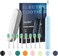 7AM2M Sonic Electric Toothbrush for Adults and Kids, with Travel Case &amp; 8 Brush Heads, 5 Modes with 2 Minutes Build in Smart Timer, Roman Column Handle Design (Light Blue)
