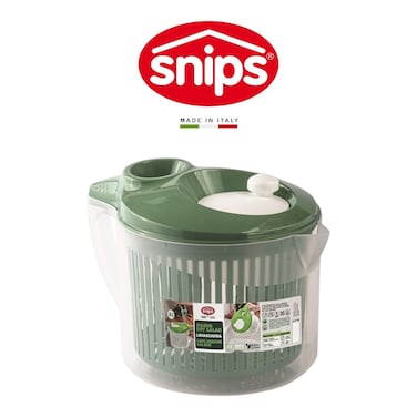 Snips Wash &amp; Dry Salad Spinner 3L with Ergonomic Handle &ndash; Made in Italy