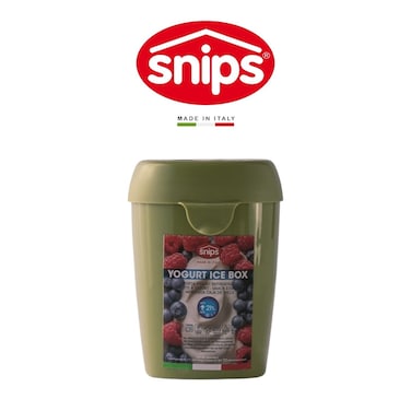 Snips Green Yogurt Ice Box with Ice Pack &amp; Leak-Safe Lid &ndash; Made in Italy