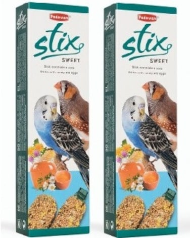 Pack of 2 Padovan Stix Sweet Parakeets And Exotic-80Gm