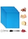 THE WHITE SHOP 8PCS Silicone Dehydrator Trays with Edge Fruit Leather Trays 12 x 10 Inch Non-stick Dehydrator Mats with Silicone Scraper Cutter Wheel for Fruit Vegetables Meat Herbs and Liquid