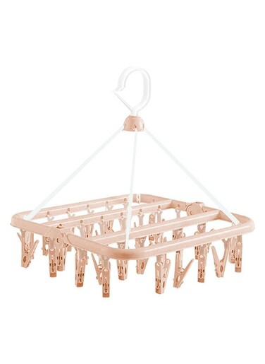 Clothes Drying Hanger with 32 Clips and Drip Foldable Hanging Rack Drip Clip Laundry Hanger for Baby Clothes and Small Laundry Items