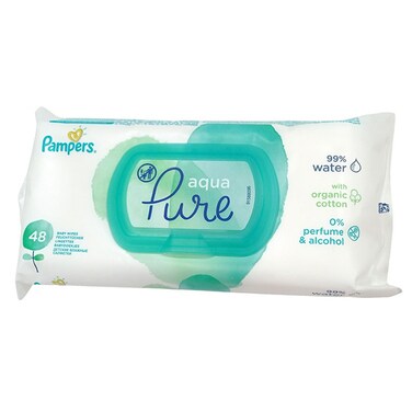 Pampers Aqua Pure Baby Wet Wipes, Pack of 48&rsquo;s