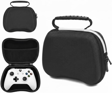Universal Controller Carrying Case for PS5 DualSense &amp; Xbox Series X/S &ndash; Hard Shell Shockproof Storage Bag with Mesh Pocket for Accessories