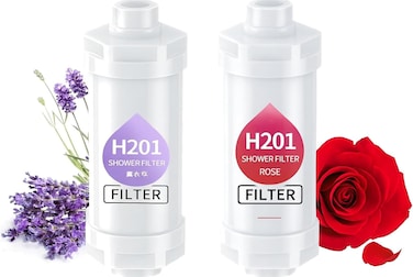 Pack of 2 Vitamin C Shower Filter &ndash; Hard Water Softener for Hair &amp; Skin Care, Chlorine &amp; Rust Removal, High Pressure Shower Head Filter with Lavender  (Universal Fit)