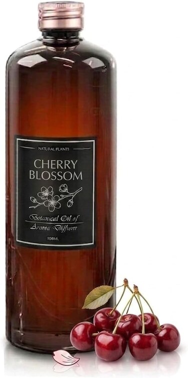 Cherry Blossom Diffuser Oil 500mL &ndash; Natural Botanical Aroma Oil for Aromatherapy, Humidifier &amp; Home Fragrance &ndash; Floral Scent Essential Oil for Relaxing Atmosphere