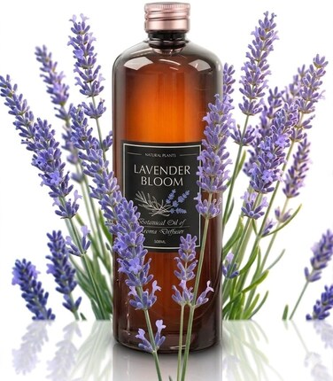 Lavender Essential Oil 500mL &ndash; 100% Pure Natural Lavender Oil for Diffuser, Aromatherapy &amp; Home Fragrance &ndash; Large Bulk Refill for Relaxation, Sleep Atmosphere