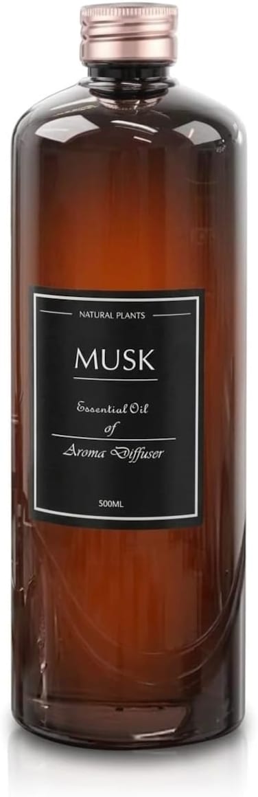 Luxury White Musk Essential Oil Refill (500mL) &ndash; Long-Lasting Scent Diffuser Oil &ndash; Premium Aromatherapy Fragrance for Home, Office, Candles, Soaps &amp; DIY Crafts &ndash; High-Potency Therapeutic Grade Blend
