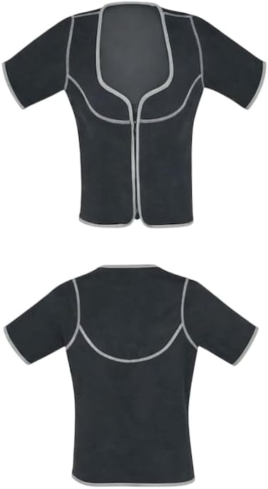 Women&rsquo;s Neoprene Sauna Suit Vest with Zipper &ndash; Short Sleeve Sweat Body Shaper for Weight Loss &ndash; Compression Waist Trainer &amp; Workout Shirt for Gym, Yoga, and Fitness