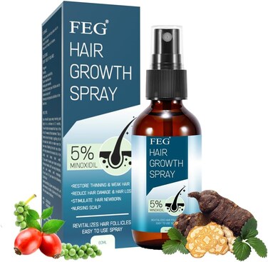 5% Minoxidil Hair Growth Serum Spray with Biotin &ndash; Advanced Regrowth Treatment for Men and Women &ndash; Scalp and Beard Growth Oil for Thicker, Healthier Hair &ndash; Strengthens Thinning Hair &amp; Revitalizes Follicles