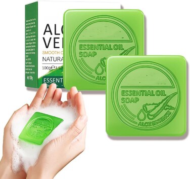 صابون يدوي بالألوفيرا مع زيوت عطرية، صابون لطيف مرطب للبشرة الحساسة، مضاد للحساسية للاستخدام للوجه والجسم