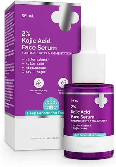 سيروم تفتيح بحمض الكوجيك 2% حجم 30 مل مع ألفا أربوتين ونياسيناميد، لعلاج البقع الداكنة والتصبغات وتوحيد لون البشرة