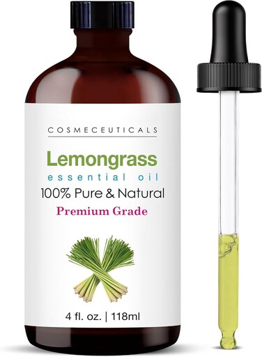 Lemongrass Essential Oil 118ml, 100% Pure Natural Premium Grade Oil for Diffuser, Hair Care, Skin, Aromatherapy, Massage &amp; Humidifier Use