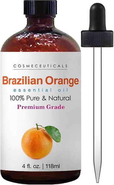 Brazilian Orange Essential Oil 118ml, 100% Pure Natural Premium Grade Citrus Aromatherapy Oil for Diffuser, Skin, Hair Care, Massage &amp; Humidifier