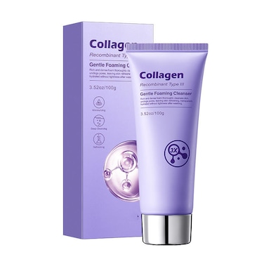 Collagen Foaming Facial Cleanser &ndash; Deep Cleansing Face Wash for Oil Control, Skin Brightening, Hydration &amp; Refreshing Daily Skincare