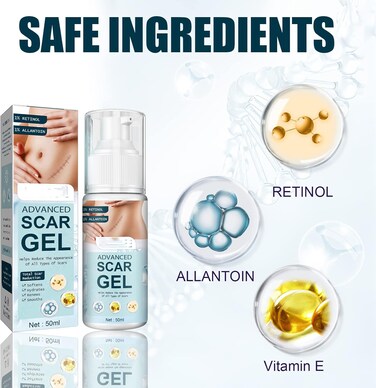 Advanced Skin Renewal Silicone Gel &ndash; Scar &amp; Stretch Mark Care Gel for Smooth Skin Appearance, Supports Old &amp; New Scar Visibility Reduction