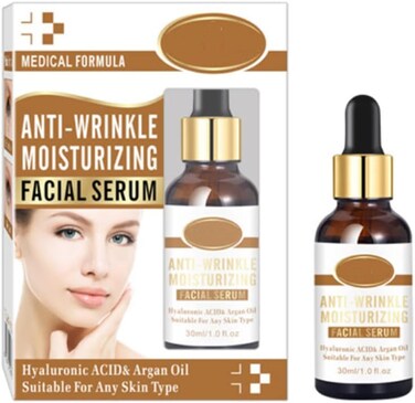 Anti-Wrinkle Hydrating Facial Serum &ndash; Hyaluronic Acid &amp; Argan Oil 2-in-1 Face Care for Firming, Moisturizing &amp; Glowing Skin, 30ml