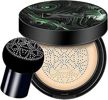 CC &amp; BB Air Cushion Foundation Cream with Mushroom Head Applicator &ndash; Hydrating, Waterproof Concealer for Even Tone &amp; Natural Glow