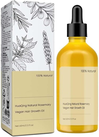 Rosemary Hair Growth Oil 60ml &ndash; Natural Organic Scalp Treatment for Dry Damaged Hair, Hair Strengthening &amp; Nourishing Oil for Thicker Growth