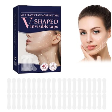 V-Shaped Face Lifting Tape &ndash; Invisible Instant Face Lift Adhesive Strips for Jawline, Neck, Chin &amp; Eyes, Firming Wrinkle Smoothing Beauty Tape