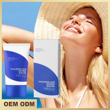 Hyaluronic Acid Watery Sun Gel SPF Protection 50ml, Lightweight Hydrating Sunscreen for Face, Non-Greasy UV Defense