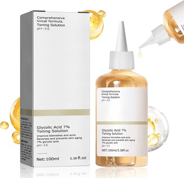 Glycolic Acid 7% Exfoliating Toner 100ml, Pore Refining &amp; Skin Brightening Face Toner, Smooth Texture &amp; Hydrating Care