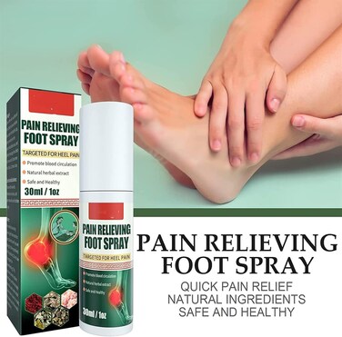 Heel Pain Relief Spray for Feet, Fast Acting Foot Comfort Spray for Tired &amp; Achy Feet, Cooling Care for Heel &amp; Foot Discomfort