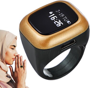 Multi-Channel Digital Zikr Ring Counter with Display, 501 Count Memory, Portable Finger Tally Counter for Prayer, Dhikr &amp; Meditation