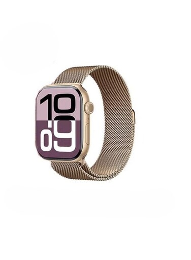 Mini Smart Watch for Women with 3 Bands, Digital Display, Fitness Tracker, Stylish Gold Color, Lightweight Touchscreen Smartwatch