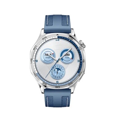 Smart Watch with AMOLED Display, Titanium Body, Bluetooth Calling, IP68 Waterproof, Fitness Tracker with 3 Interchangeable Bands (Blue)
