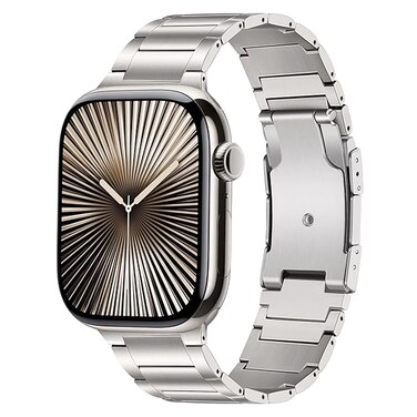 Titanium Metal Smart Watch Replacement Band, Adjustable Stainless Steel Strap for Smartwatches, Durable Premium Watchband