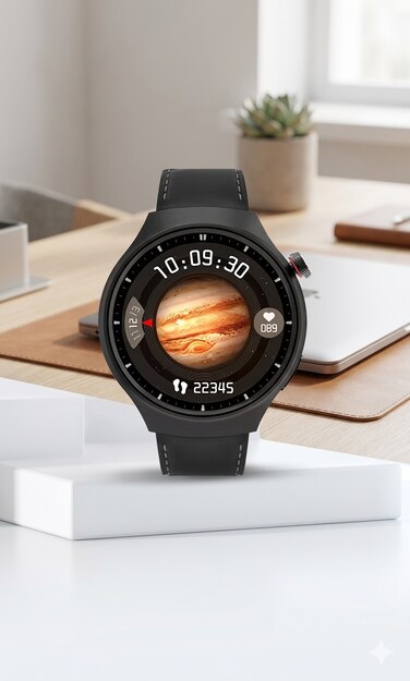 Men&rsquo;s Smart Bracelet Round Smart Watch with Heart Rate &amp; Blood Pressure Monitoring, Fitness Tracker, Stylish Health Watch