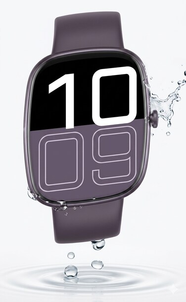 Waterproof Smart Watch with Large HD Display, Fitness Tracker, Modern Design, Purple Silicone Strap, Activity &amp; Health Monitoring Watch