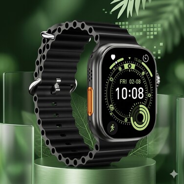 Smart Watch with Wireless Call, Heart Rate &amp; Temperature Monitoring, TFT Display, Silicone Band Fitness Tracker
