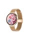 Ultra-Slim Round Smartwatch for Women, Gold Color with 3 Interchangeable Straps &amp; Charging Cable, Elegant Fashion Smart Watch