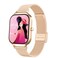 Women&rsquo;s Super-Slim Stainless Steel Smartwatch with Interchangeable Straps, Magnetic Charger, Heart Rate, Sleep &amp; Step Tracking &ndash; Elegant Gold Fitness Watch