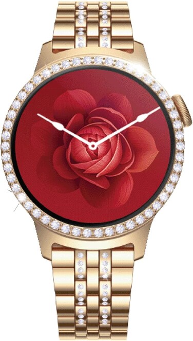 Smart Watch for Women with Call Function, 38mm Always-On Display, Diamonds Design, Heart Rate, SpO2, Sleep &amp; Period Tracking, 2 Straps, Rose Gold