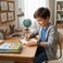 Mini Kids Smartwatch with Wireless Charging &amp; Interchangeable Straps, Educational Fitness Tracker with Step Counter &amp; Alarm